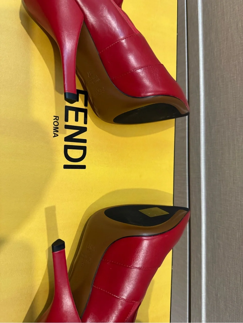 Fendi Rokoko Red Leather  Over-the-Knee Boots 7/37 NWT!! HOT!